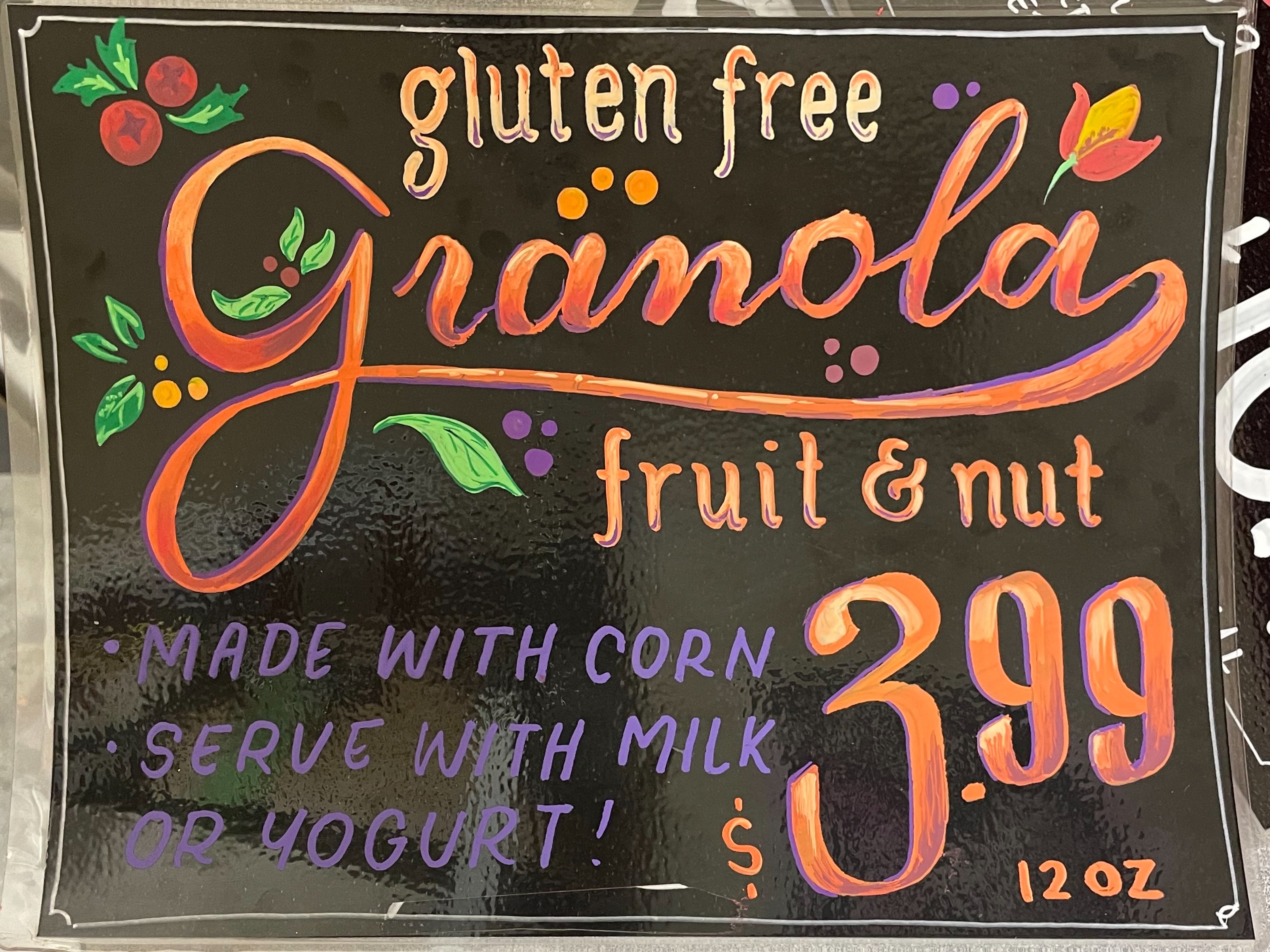 Granola sign